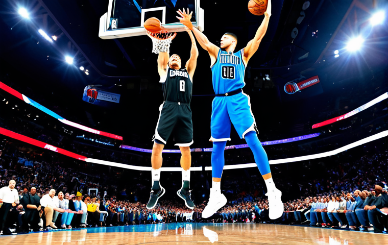 NBA 올스타전 화제 모먼트 - Vince Carter's Iconic Dunk**

"Vince Carter, mid-air, performing a gravity-defying dunk during the N...