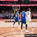 세스 커리와 스테픈 커리 형제 비교 - A dynamic basketball scene featuring two professional male players resembling Seth and Stephen Curry...